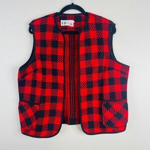 Vintage 70s Marty Gutmacher Buffalo Plaid Sweater Vest XLarge Cabin Old Money
